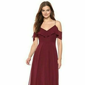 NWT JENNY YOO MILA RUFFLE CONVERTIBLE DRESS IN HIBISCUS